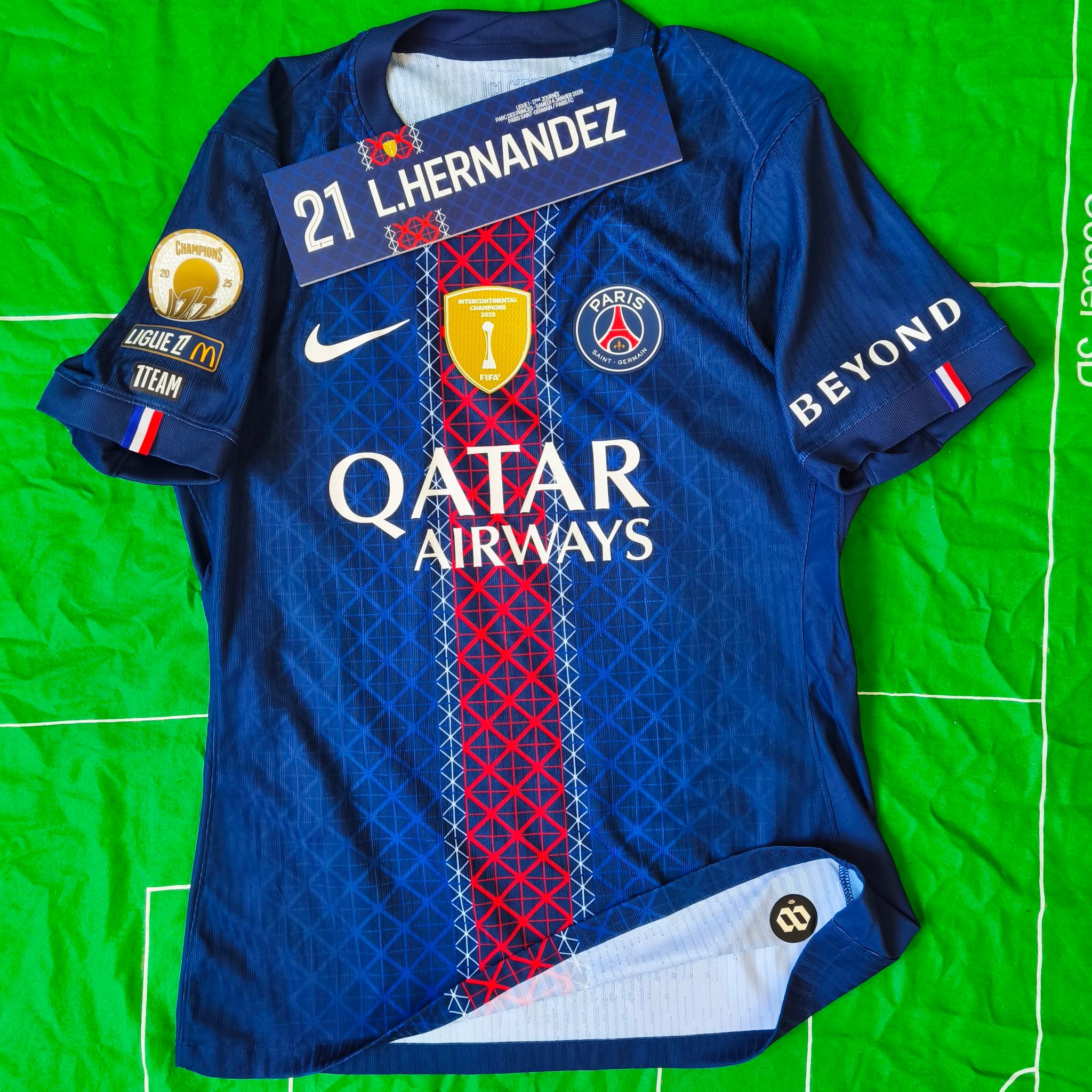 PSG 2025-2026 Home Match Worn Nike - YourFootballShirt - Photo 1
