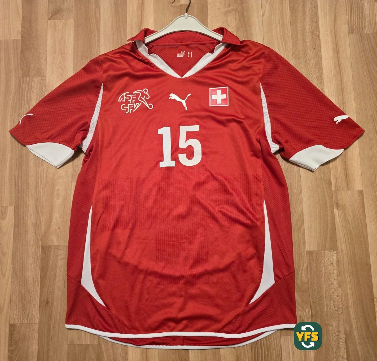 Switzerland 2010-2011 Home Match Worn Puma - YourFootballShirt - Photo 1