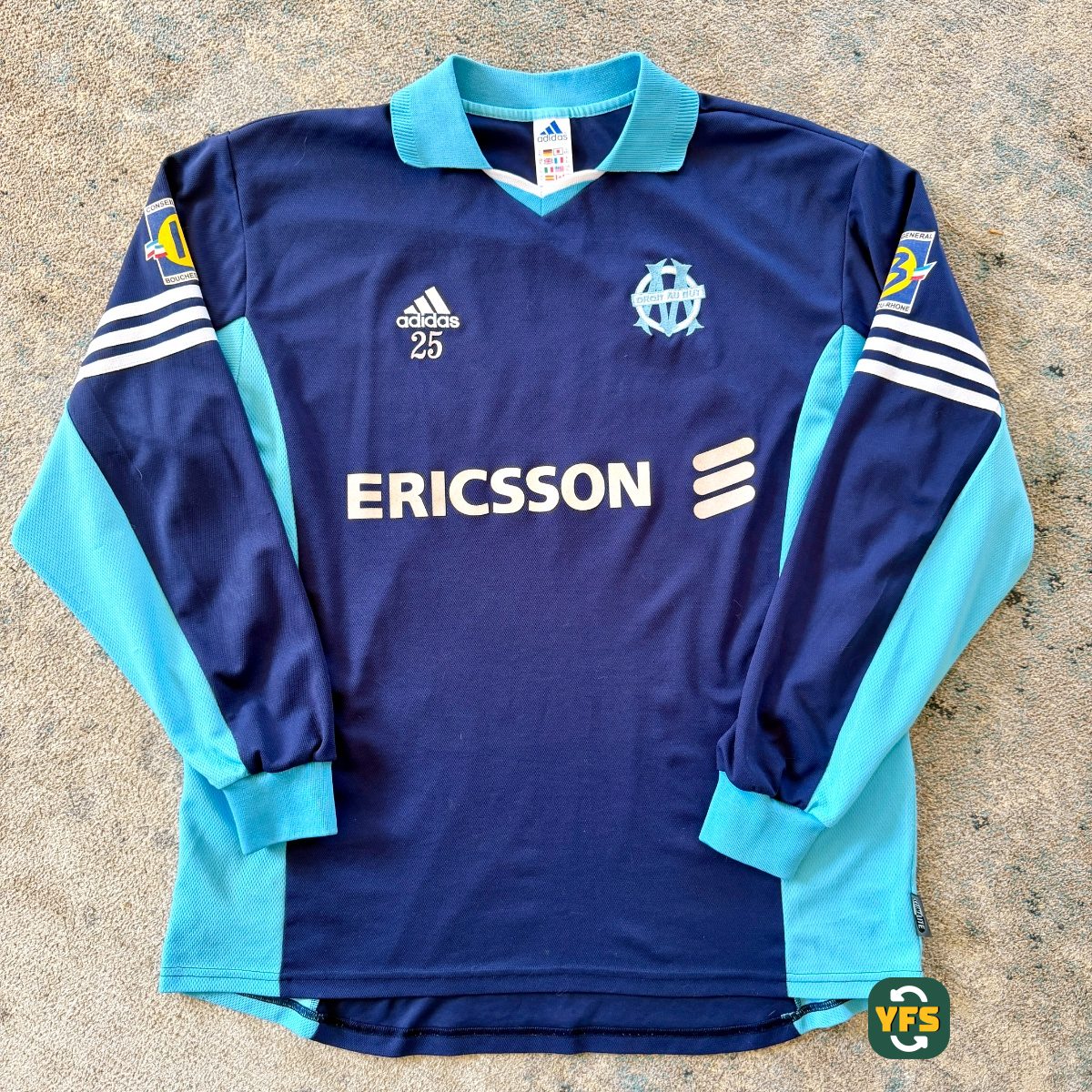 Olympique Marseille 2000-2001 Training Issued Adidas - YourFootballShirt - Photo 1