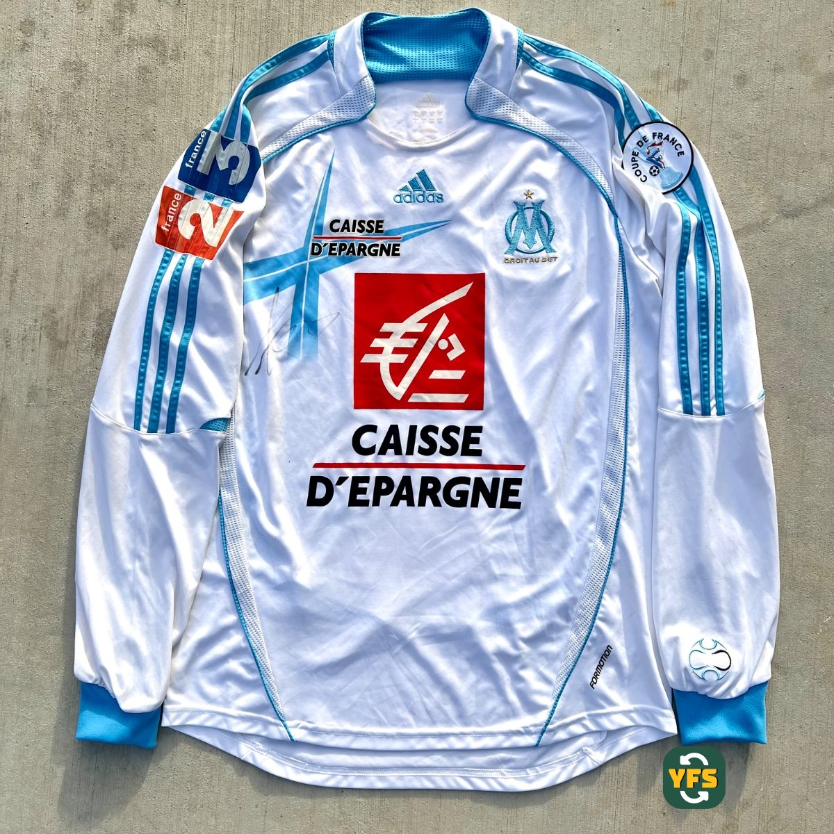 Olympique Marseille 2006-2007 Home Match Worn Adidas - YourFootballShirt - Photo 1