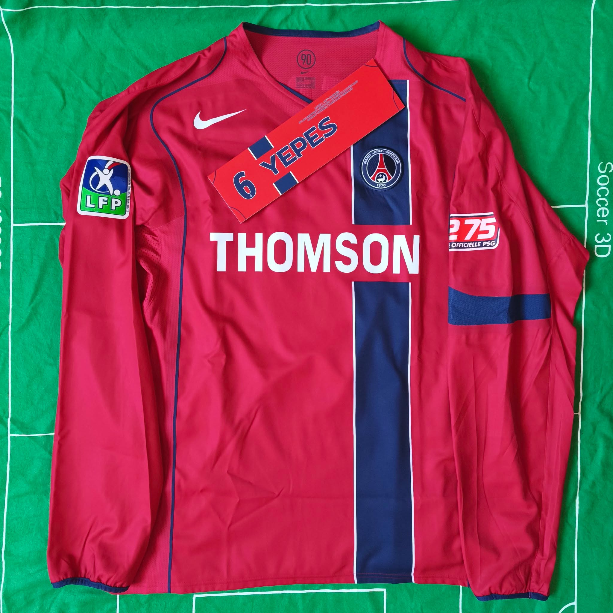 PSG 2004-2005 Away Match Worn Nike - YourFootballShirt - Photo 1