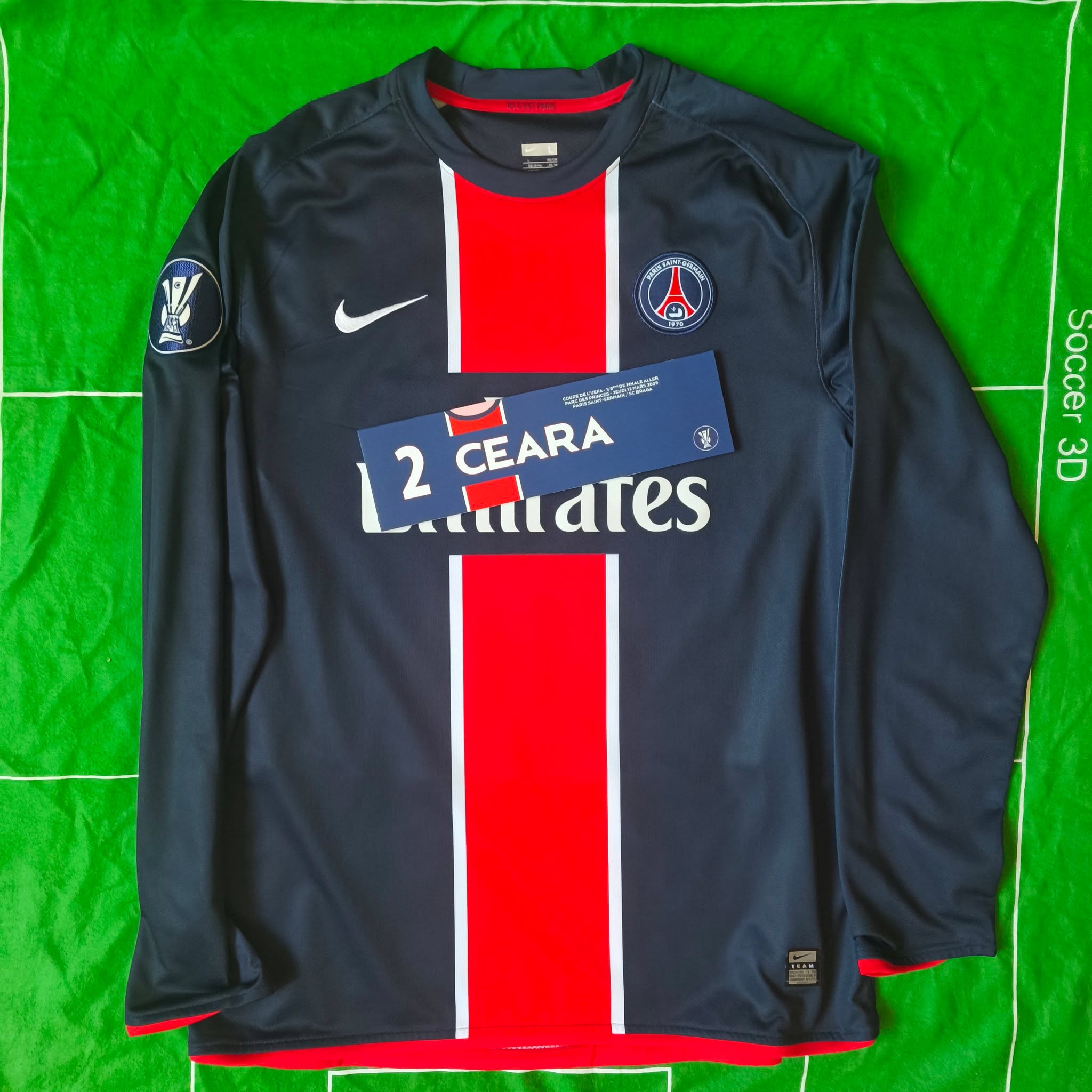 PSG 2008-2009 Home Match Worn Nike - YourFootballShirt - Photo 1