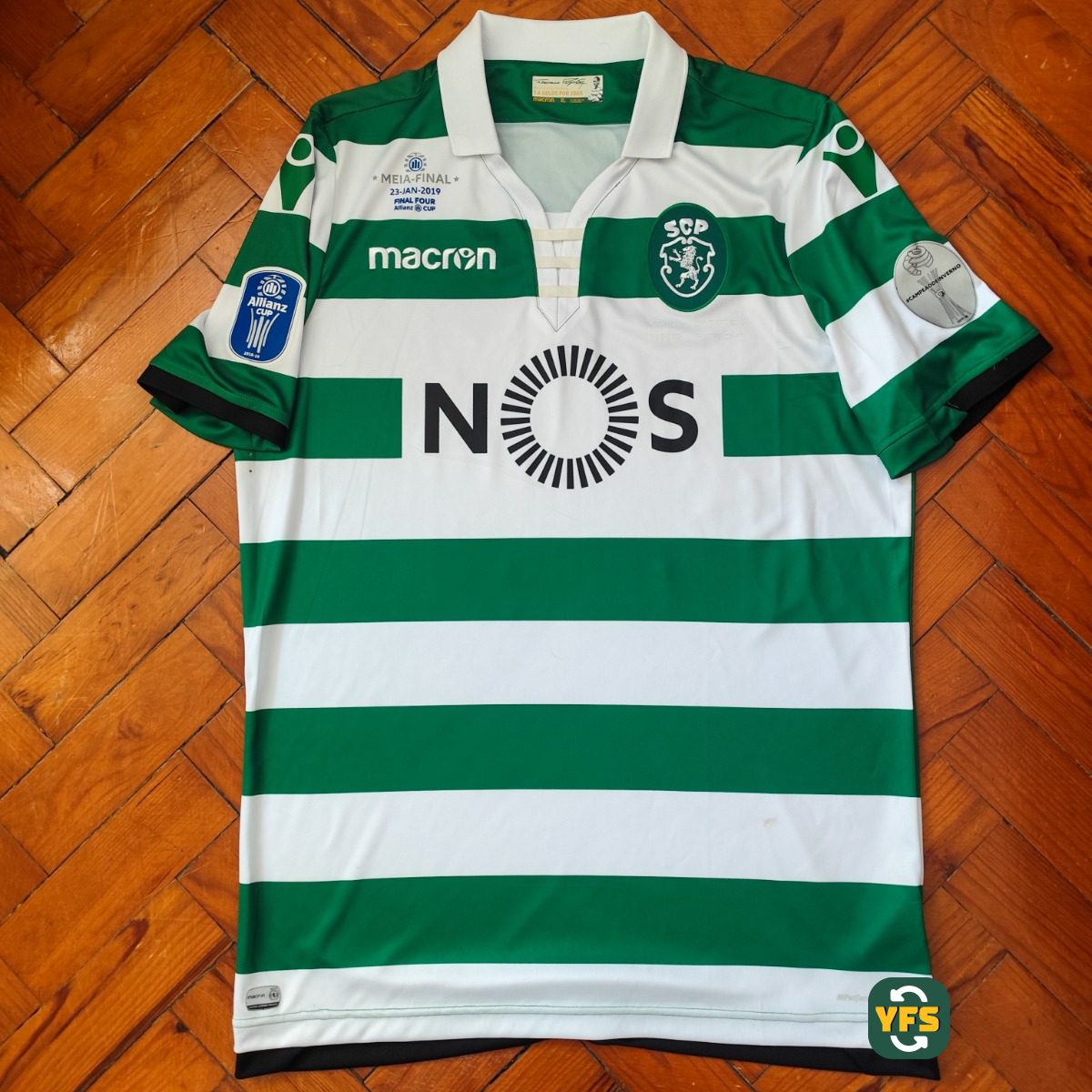 Sporting Clube Portugal 2018-2019 Home Match Worn Macron Bas Dost - YourFootballShirt - Photo 1