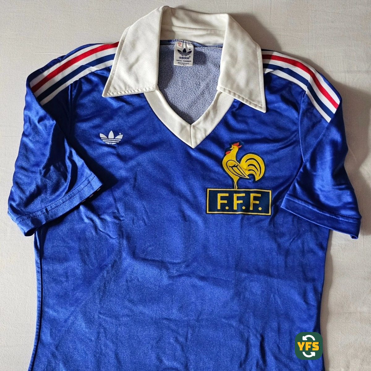 France 1978-1979 Home Match Worn Adidas - YourFootballShirt - Photo 1