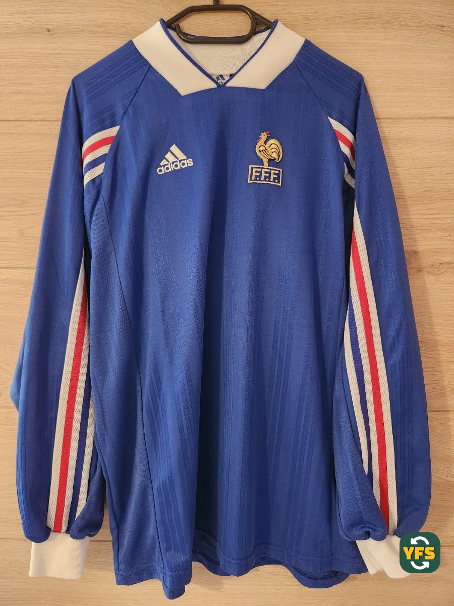 France 1998-1999 Home Match Worn Adidas - YourFootballShirt - Photo 1