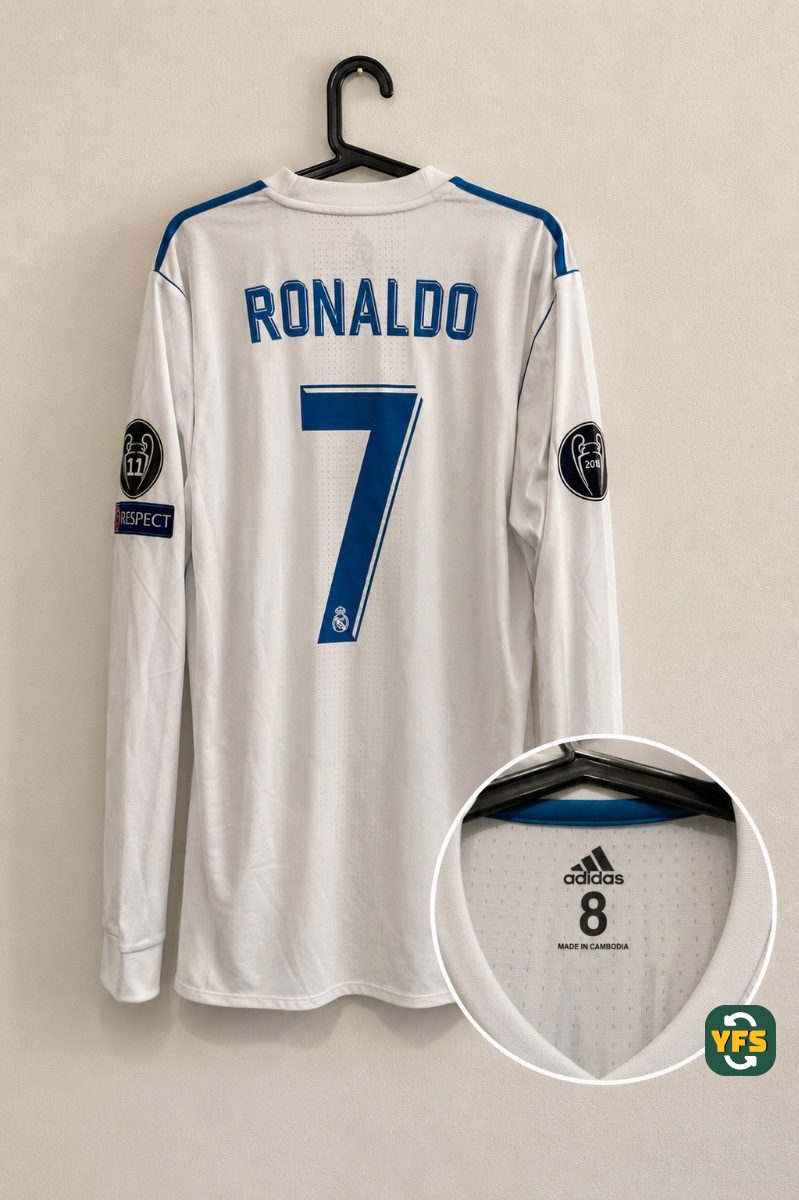 Real Madrid 2017-2018 Home Issued Adidas - YourFootballShirt - Photo 1