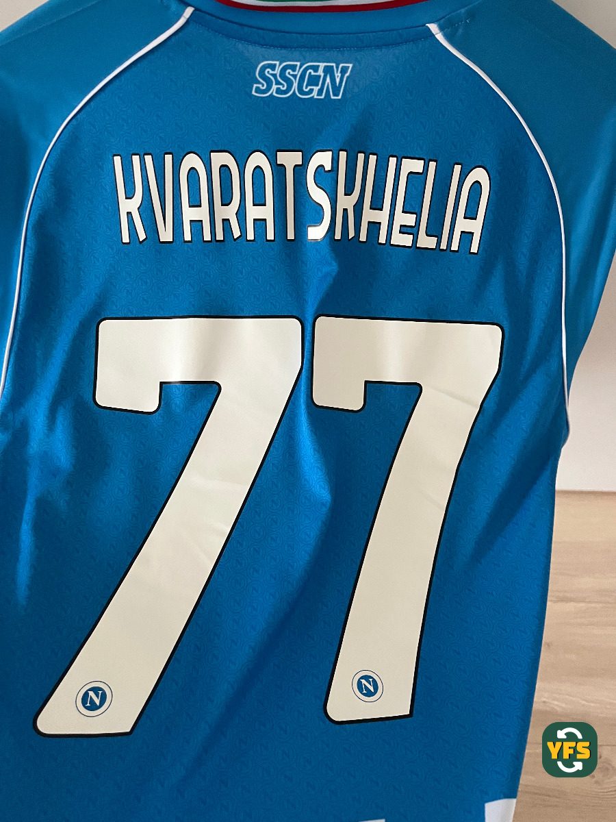 Napoli 2023-2024 Home Kvaratskhelia #77 – YFS – Your Football Shirt