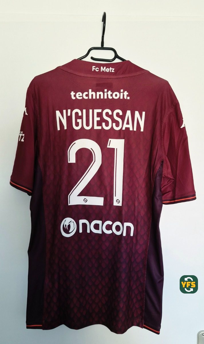 FC Metz 2023-2024 Home Match Worn Kappa - YourFootballShirt - Photo 1