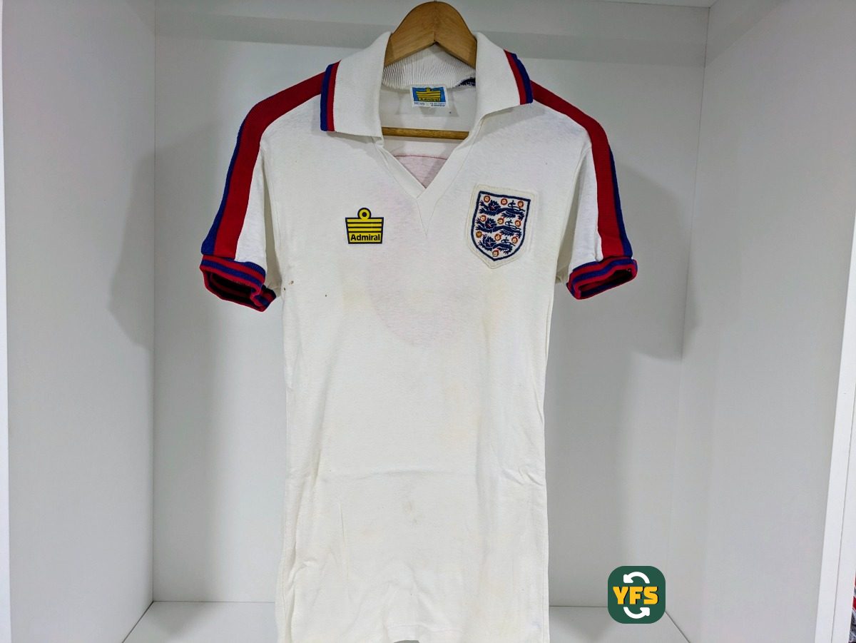 England 1976-1977 Home Match Worn Admiral - YourFootballShirt - Photo 1
