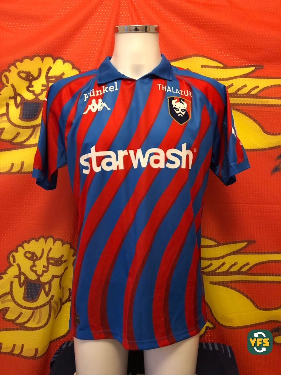 SM Caen 2024-2025 Home Match Worn Kappa - YourFootballShirt - Photo 1