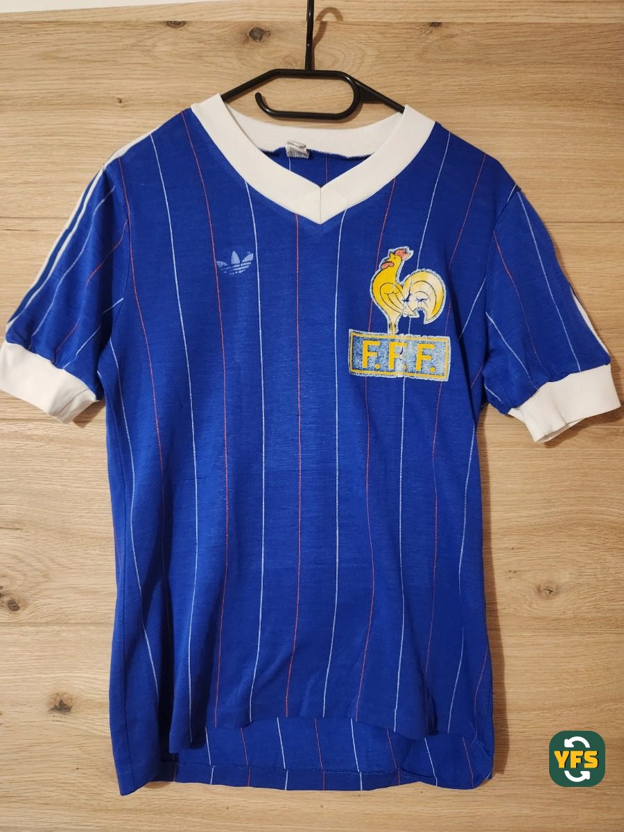 France 1981-1982 Home Match Worn Adidas - YourFootballShirt - Photo 1
