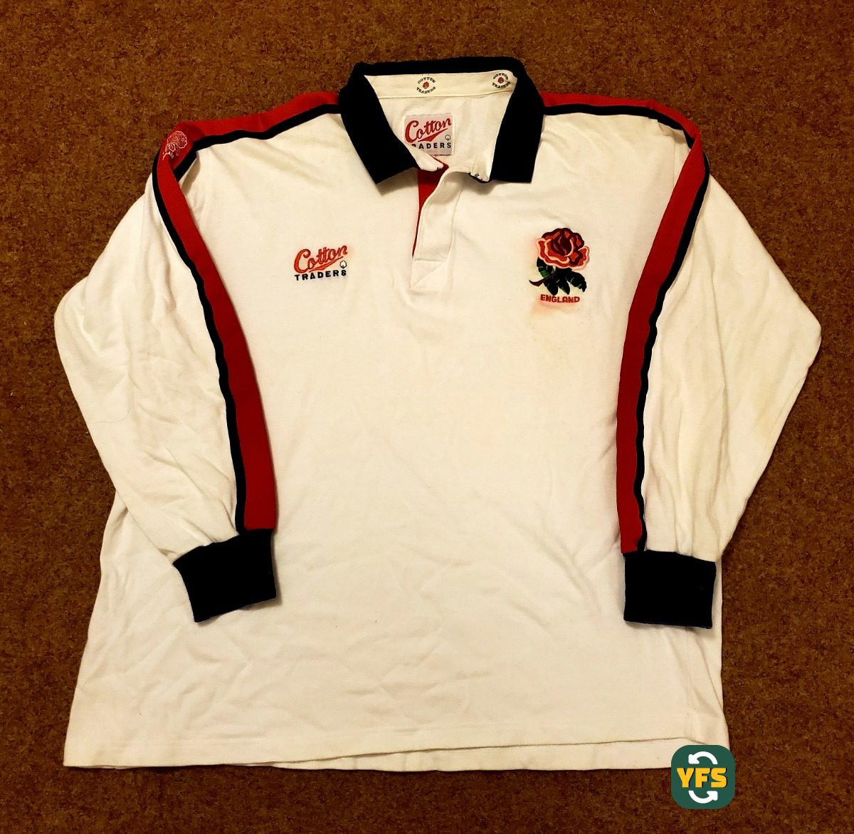England 1993-1994 Home Store Version Cotton traders - YourFootballShirt - Photo 1