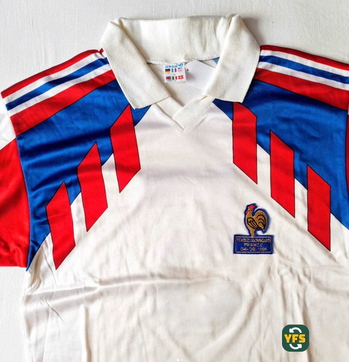 France 1991-1992 Away Issued Adidas Laurent Blanc - YourFootballShirt - Photo 1