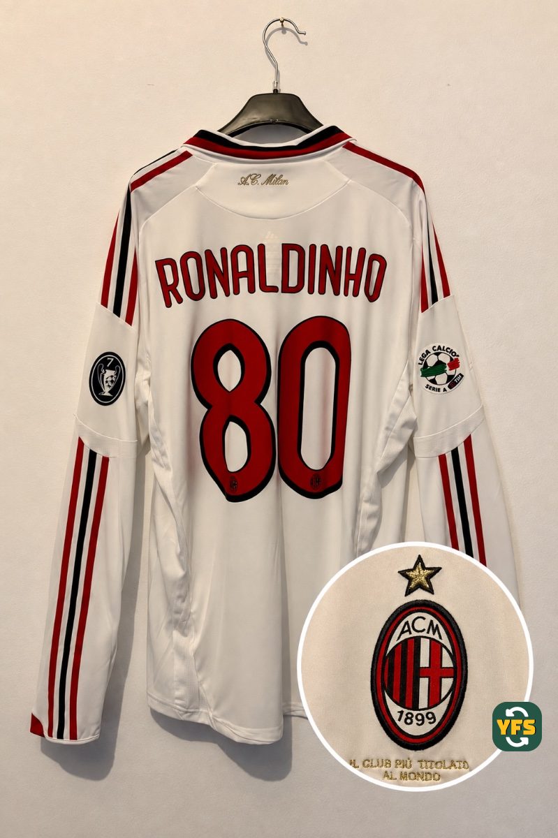 Milan AC 2009-2010 Away Issued Adidas Ronaldinho - YourFootballShirt - Photo 1