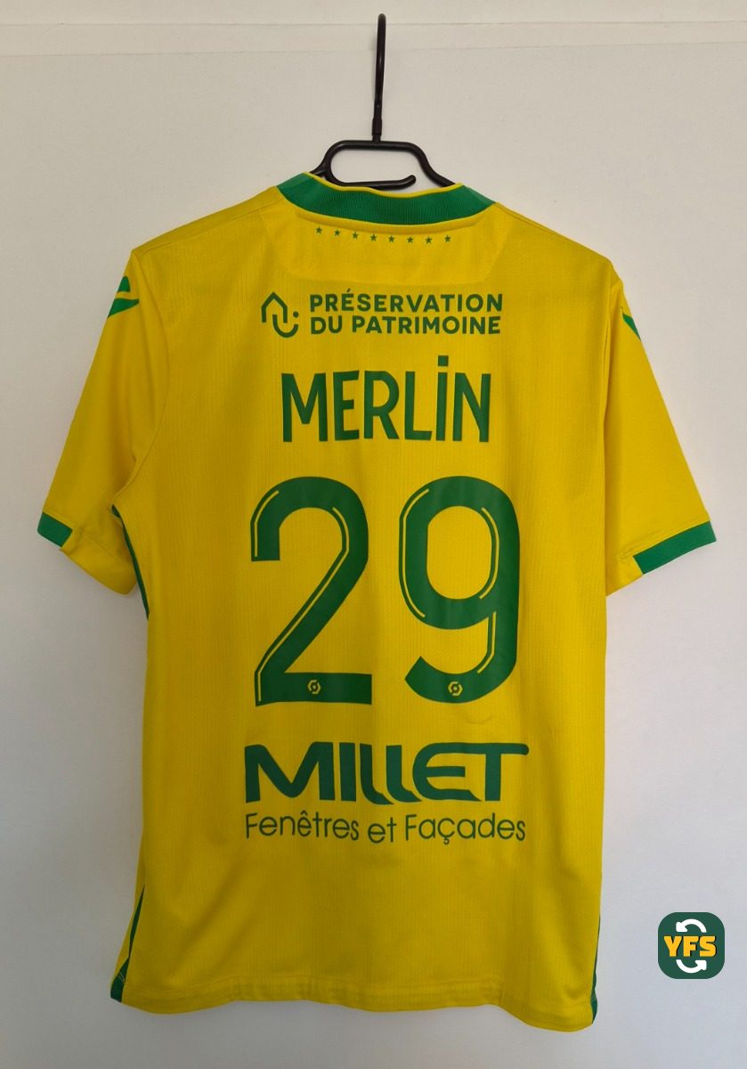 Nantes FC 2021-2022 Home Store Version Macron Merlin - YourFootballShirt - Photo 1