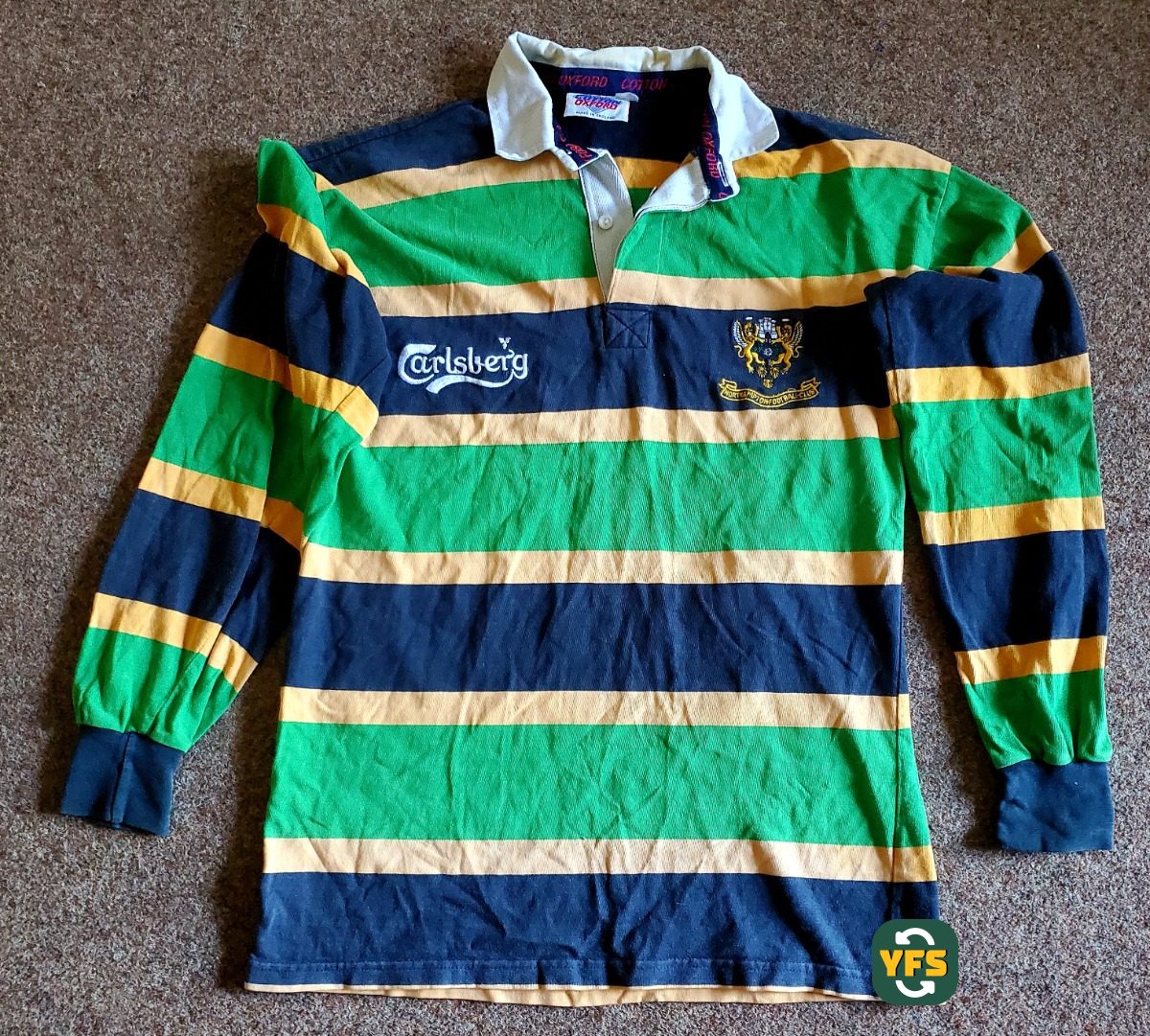 Northampton RFC 1990-1991 Home Store Version Cotton oxford - YourFootballShirt - Photo 1