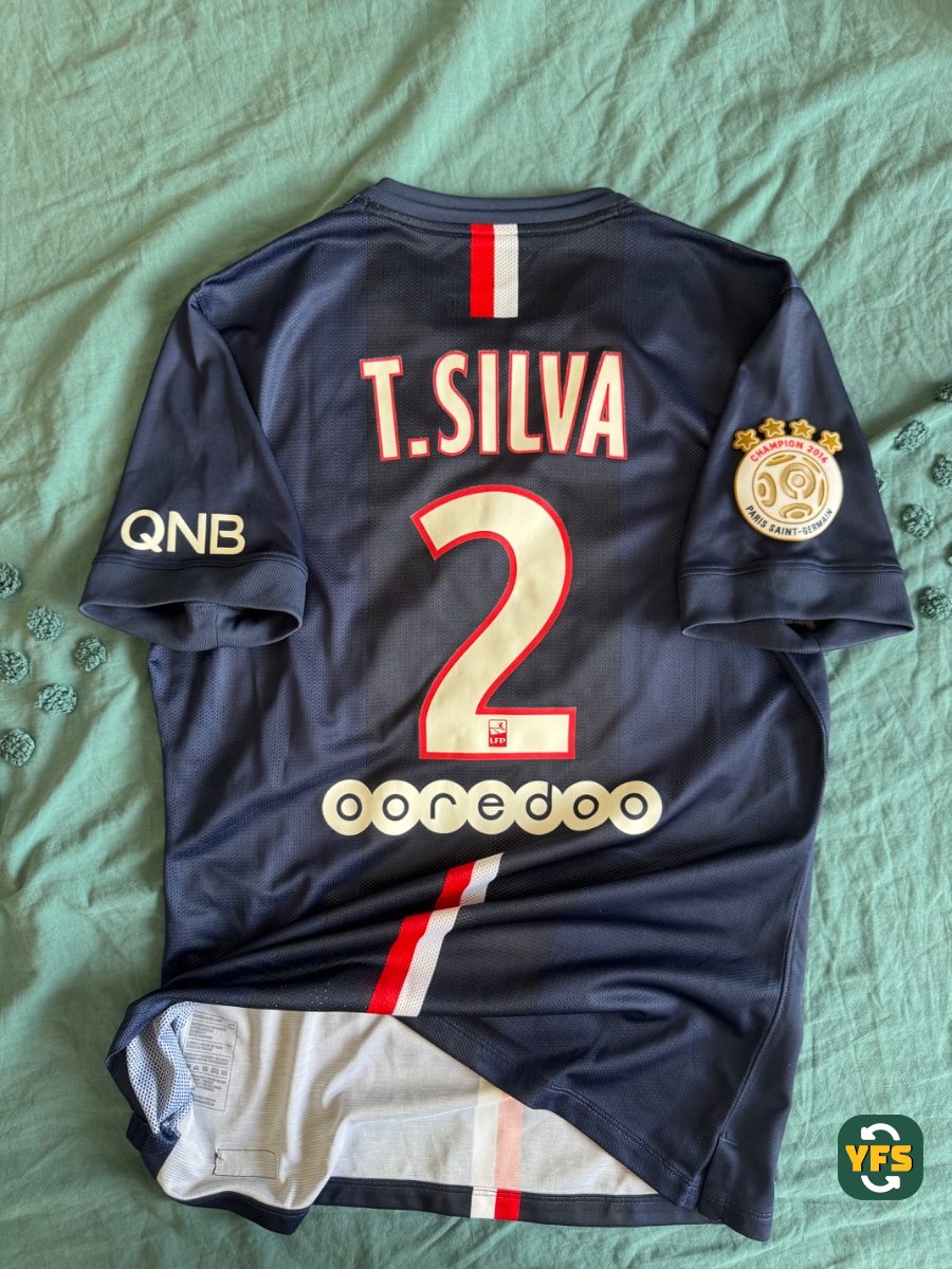 PSG 2014-2015 Home Issued Nike SILVA - YourFootballShirt - Photo 1