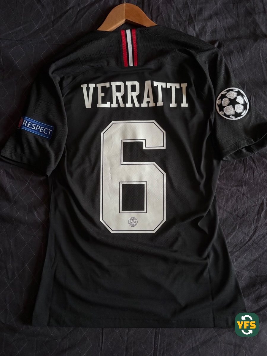 PSG 2018-2019 Third Match Worn Jordan VERRATTI - YourFootballShirt - Photo 1