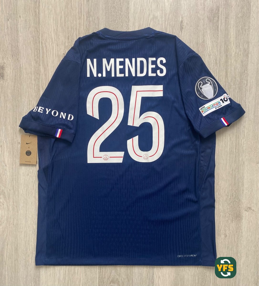 PSG 2025-2026 Home Pro Version Nike N.Mendes - YourFootballShirt - Photo 1