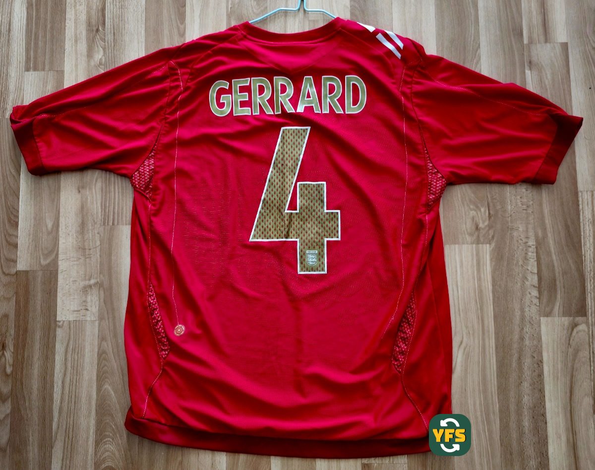 England 2006-2007 Home Store Version Umbro Gerrard - YourFootballShirt - Photo 1
