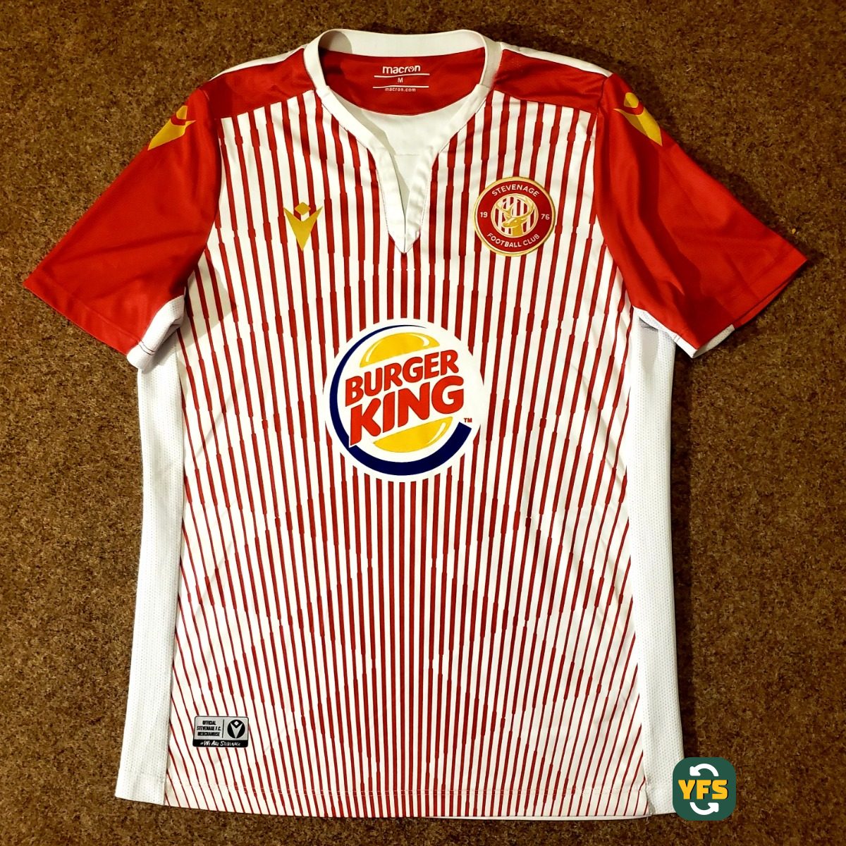 FC Stevenage 2019-2020 Home Store Version Macron - YourFootballShirt - Photo 1