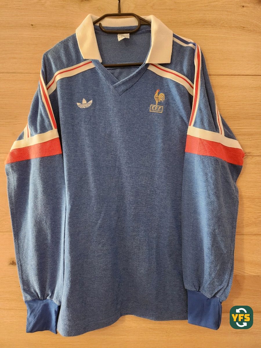 France 1986-1987 Home Match Worn Adidas original FERRERI - YourFootballShirt - Photo 1