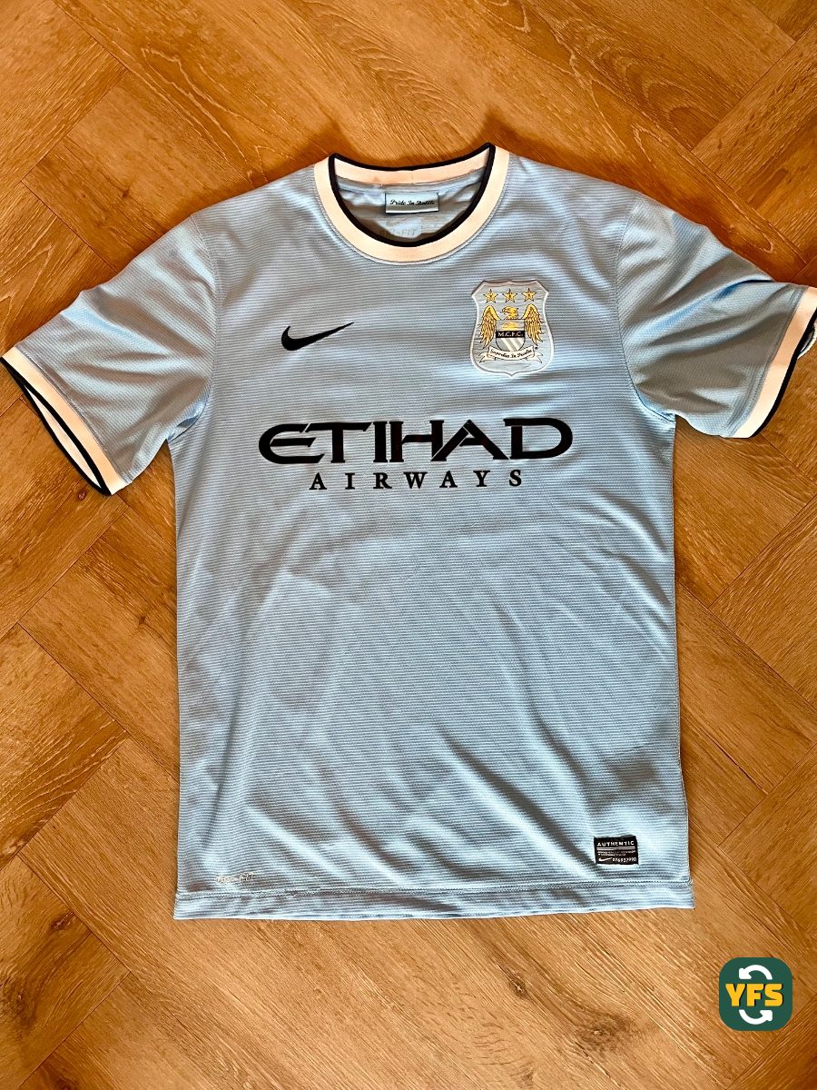 Manchester City 2013-2014 Home Store Version Nike Dzeko - YourFootballShirt - Photo 1