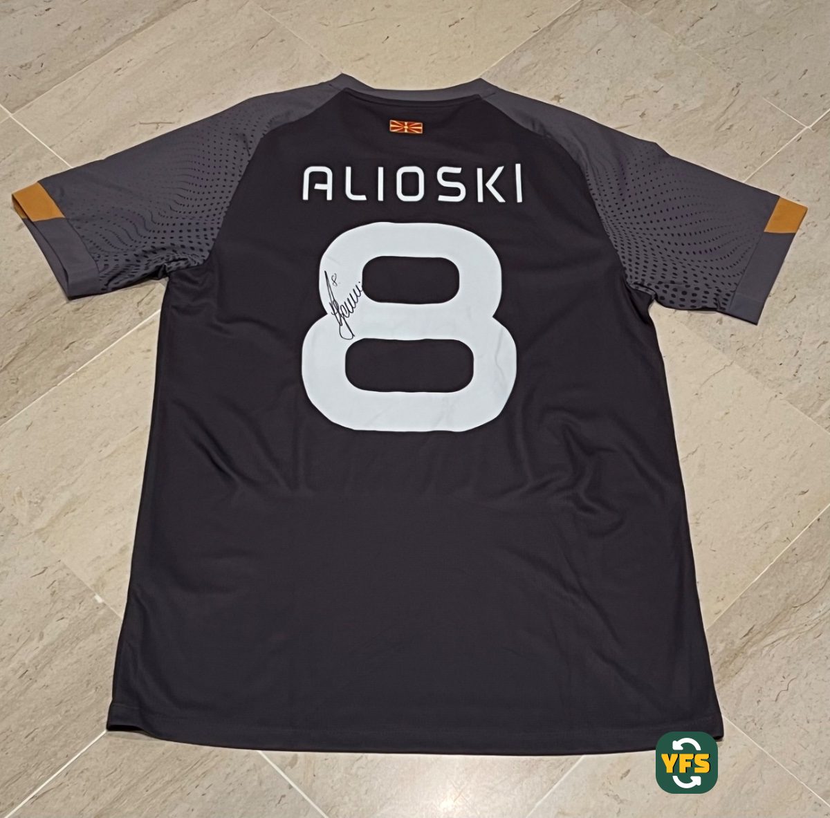 North macedonia 2023-2024 Third Match Worn Jako Alioski - YourFootballShirt - Photo 1