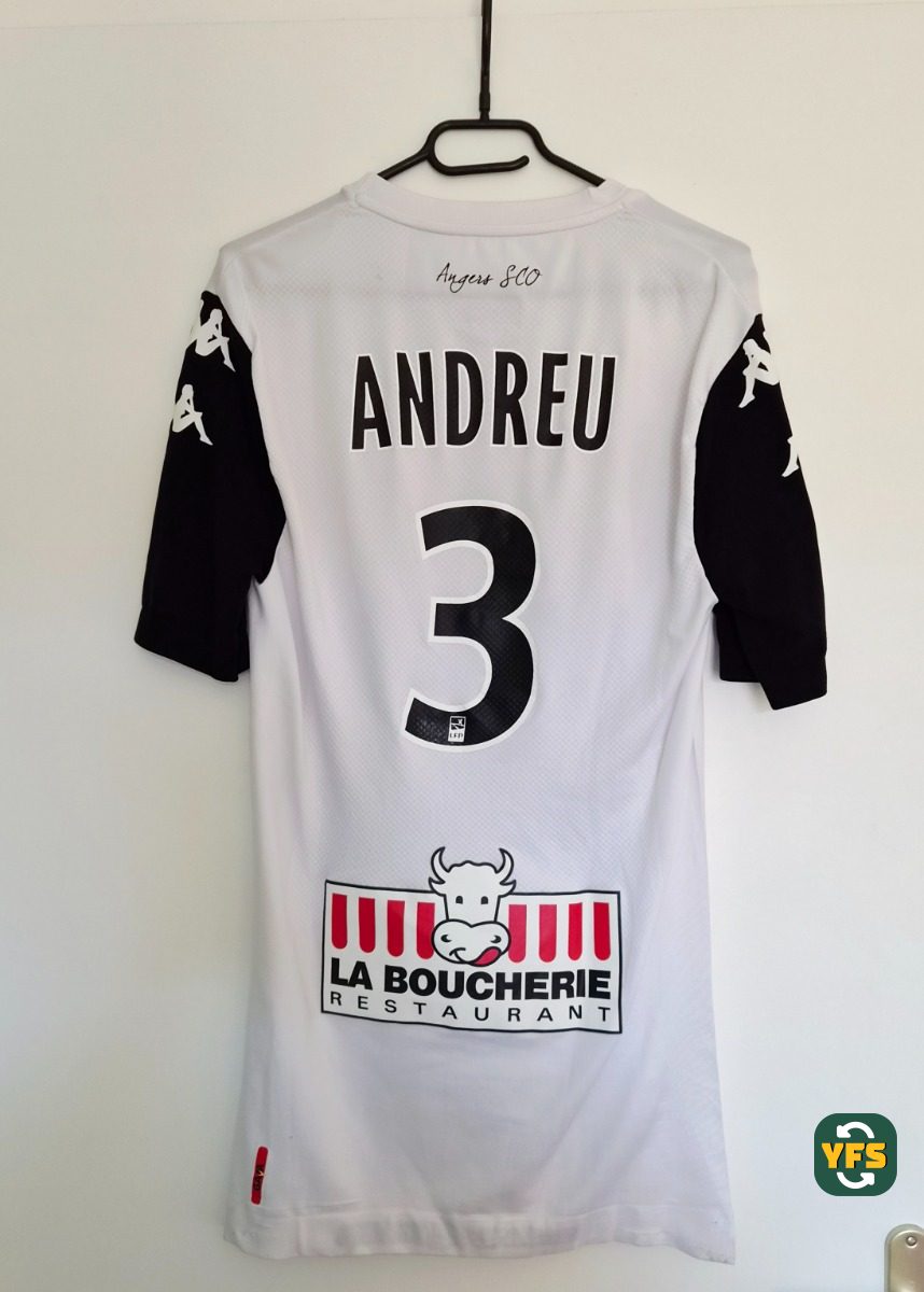 Angers 2017-2018 Home Match Worn Kappa Andreu - YourFootballShirt - Photo 1