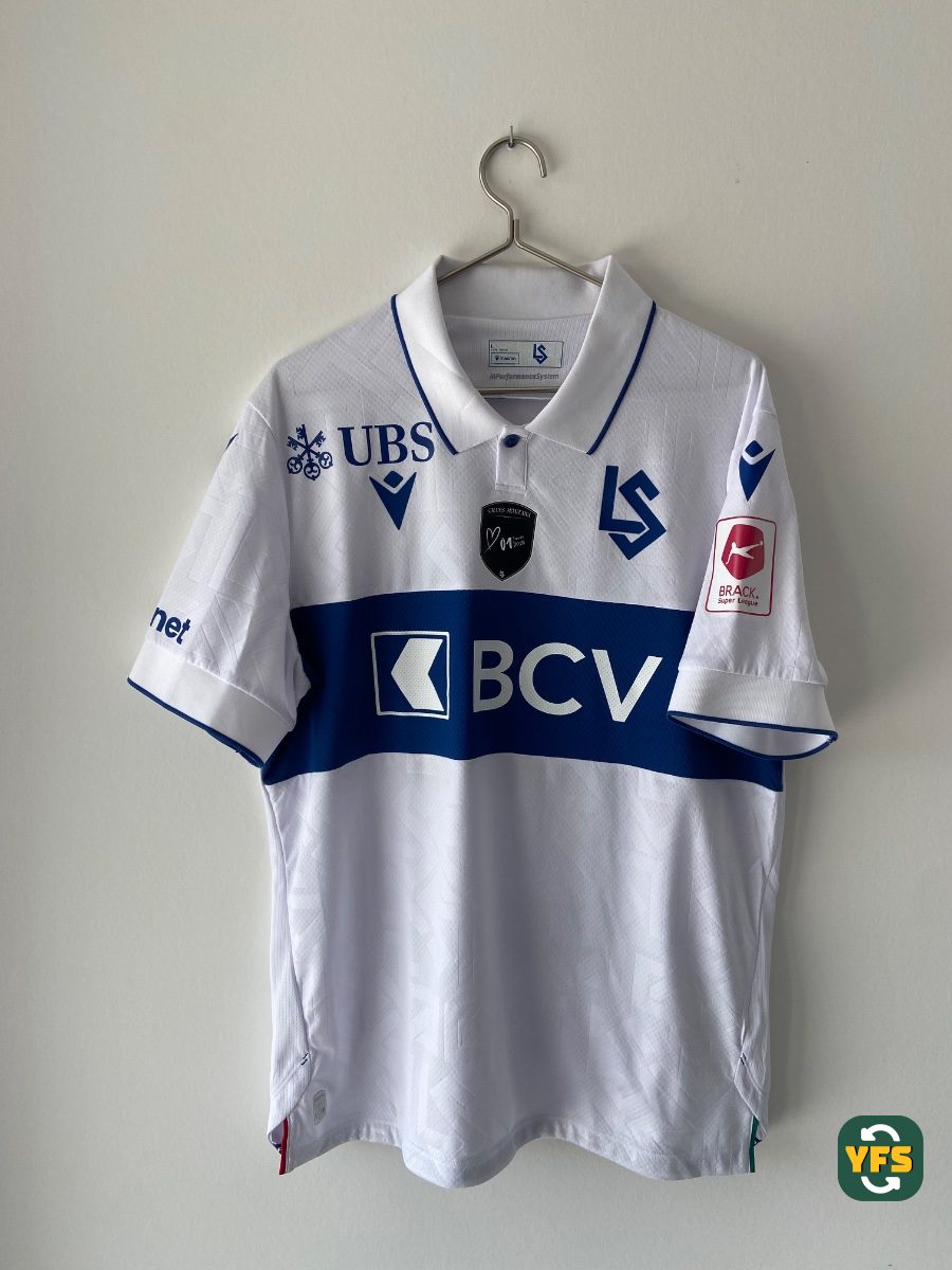 FC Lausanne Sport 2025-2026 Home Match Worn Macron Mouanga - YourFootballShirt - Photo 1