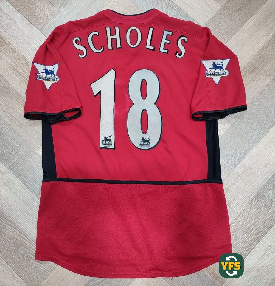 Manchester United 2002-2003 Home Store Version Nike Scholes - YourFootballShirt - Photo 1