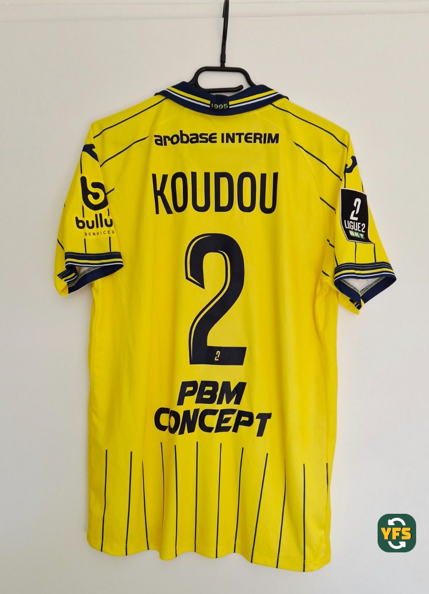 Pau FC 2024-2025 Home Match Worn Joma Koudou - YourFootballShirt - Photo 1