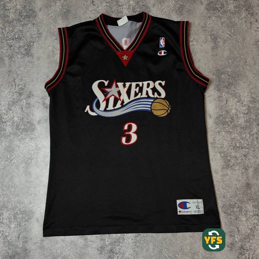 Philadelphia 76ers 2000-2001 Home Store Version Champion USA Allen Iverson - YourFootballShirt - Photo 1