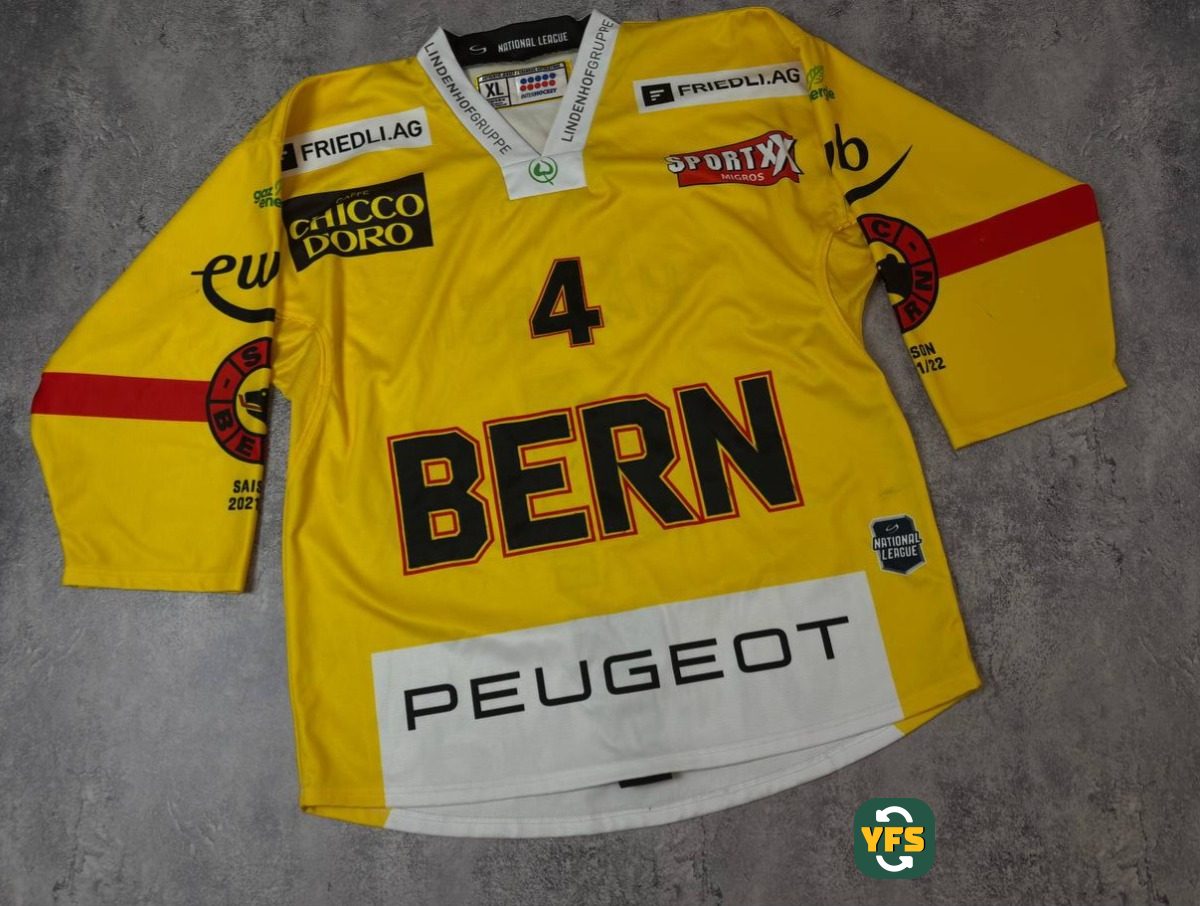 SC Bern 2021-2022 Home Issued Interhockey Hänggi - YourFootballShirt - Photo 1