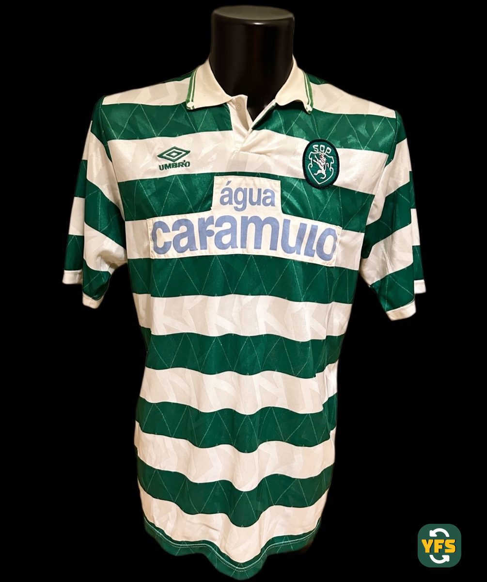 Sporting Clube Portugal 1990-1991 Home Match Worn Umbro Rui Sabugo - YourFootballShirt - Photo 1